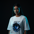 Anime Oversized Graphic T-Shirt – Never Give Up Print | 240 GSM Heavyweight Cotton