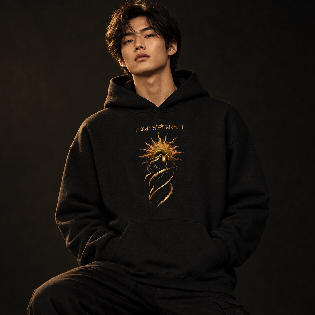 Antah Asti Prarambhah Graphic Hoodie | 260 GSM Premium Unisex Pullover