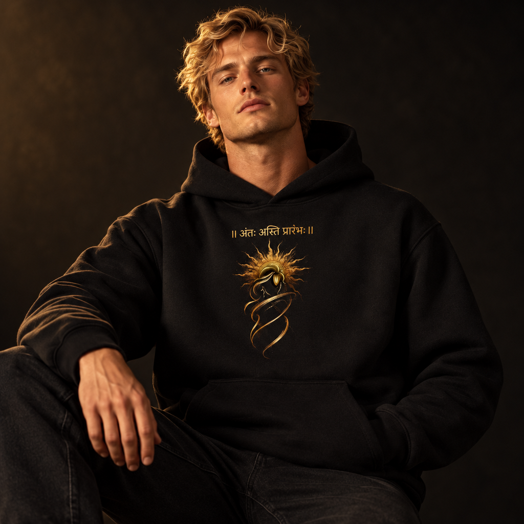 Antah Asti Prarambhah Graphic Hoodie | 260 GSM Premium Unisex Pullover