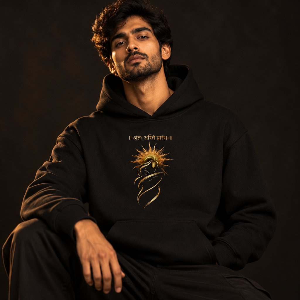 Antah Asti Prarambhah Graphic Hoodie | 260 GSM Premium Unisex Pullover