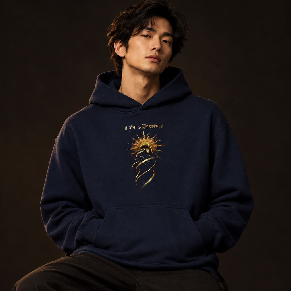 Antah Asti Prarambhah Graphic Hoodie | 260 GSM Premium Unisex Pullover