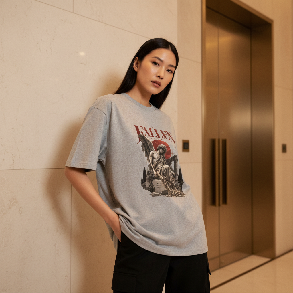 Fallen Angel Mythology Oversized Graphic T-Shirt | 240 GSM Heavyweight Cotton