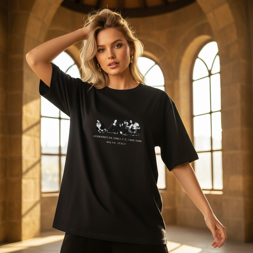 Last Supper Renaissance Art Oversized Graphic T-Shirt | 240 GSM Heavyweight