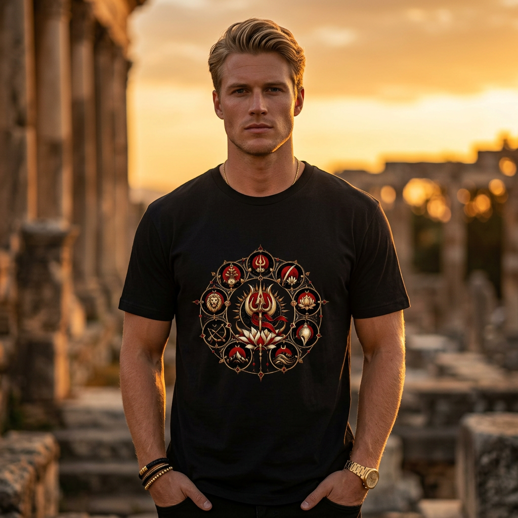 Navdurga Devotional Graphic T-Shirt | 180 GSM Standard 100% Cotton