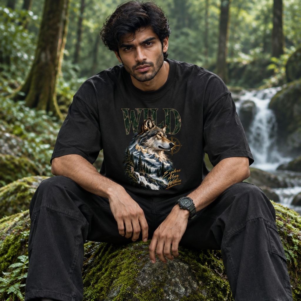 Philosophy Oversized Graphic T-Shirt – Explore More Within | 240 GSM Heavyweight Cotton