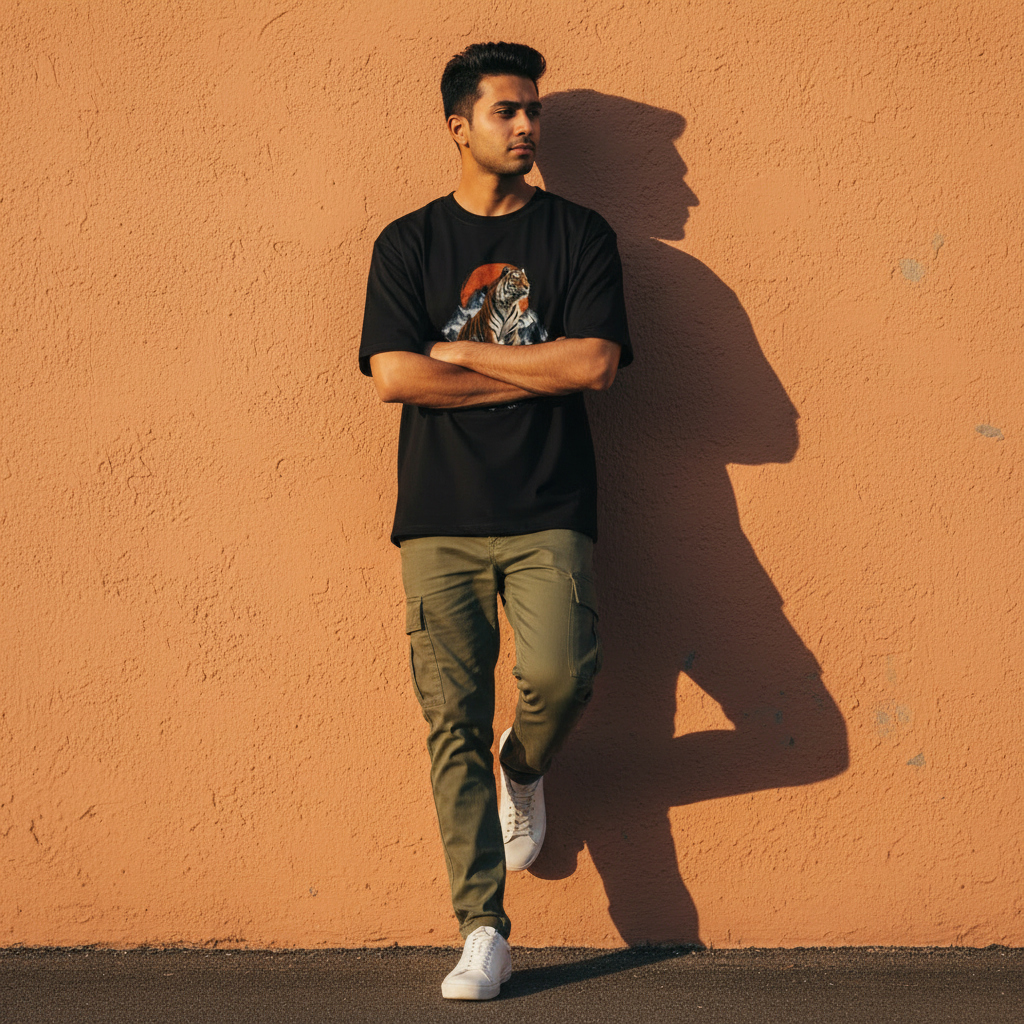 Tiger Wildlife Oversized Graphic T-Shirt – Wild Still Here | 240 GSM Heavyweight