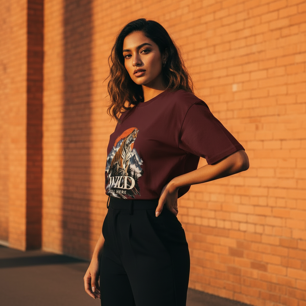 Tiger Wildlife Oversized Graphic T-Shirt – Wild Still Here | 240 GSM Heavyweight