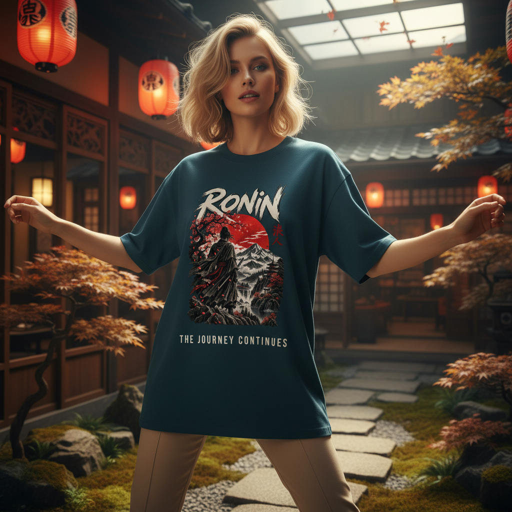 Ronin Japanese Art Oversized Graphic T-Shirt | 240 GSM Heavyweight Cotton