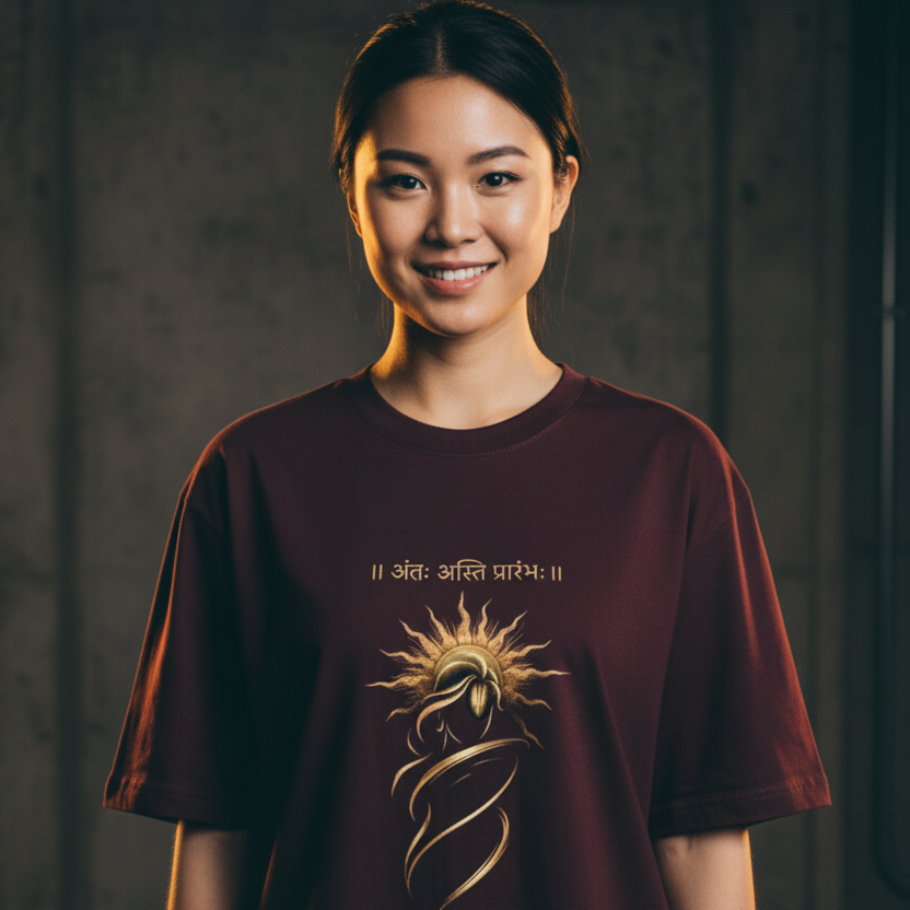 Oversized Graphic T-Shirt – Sanskrit Print | 240 GSM Heavyweight 100% Cotton