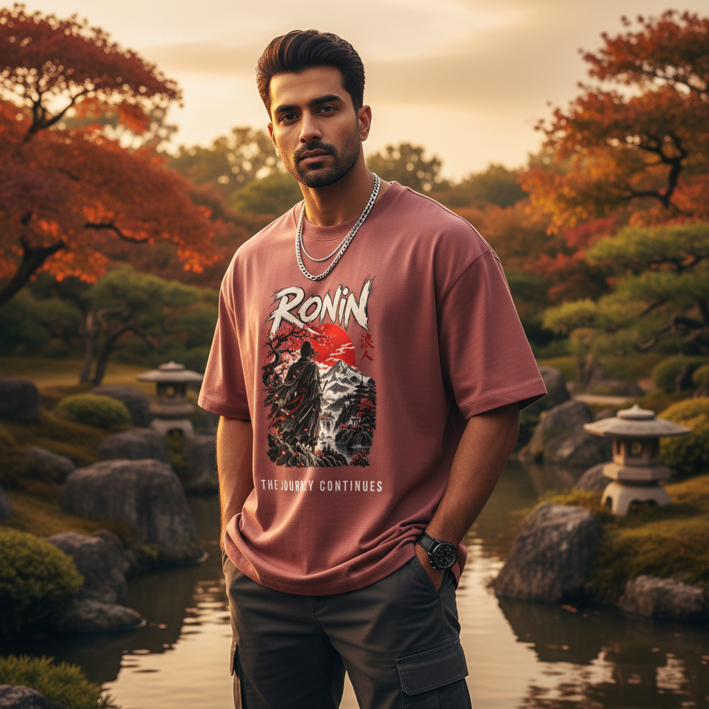 Ronin Japanese Art Oversized Graphic T-Shirt | 240 GSM Heavyweight Cotton