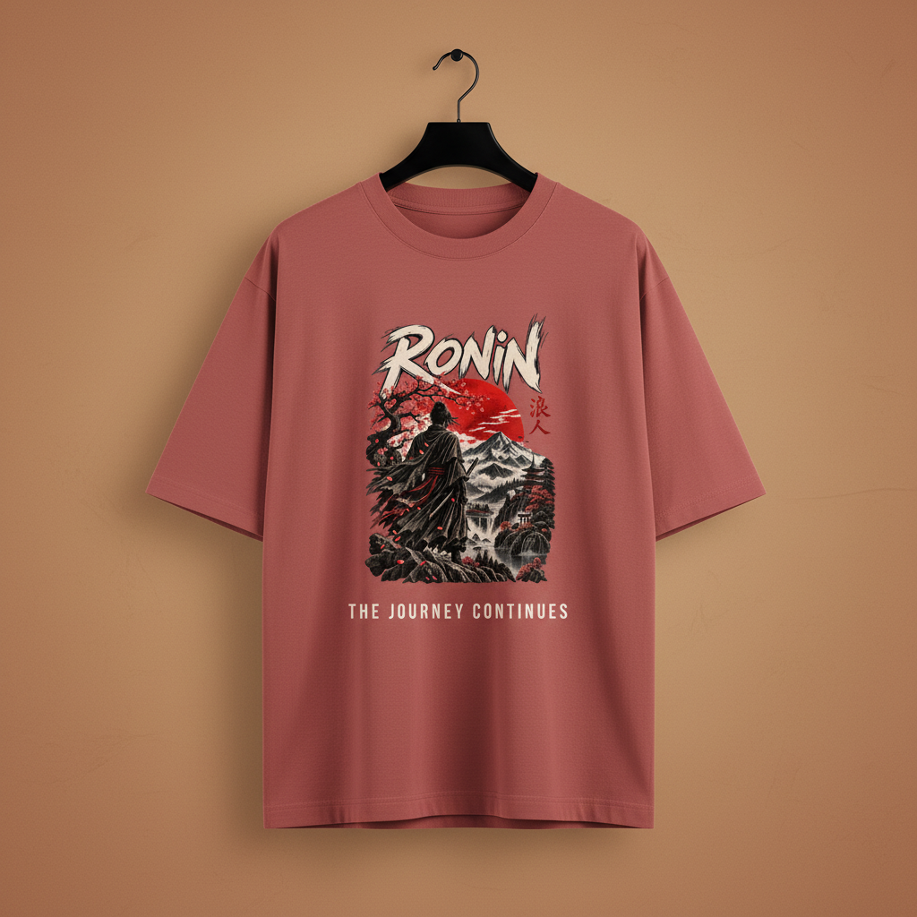 Ronin Japanese Art Oversized Graphic T-Shirt | 240 GSM Heavyweight Cotton