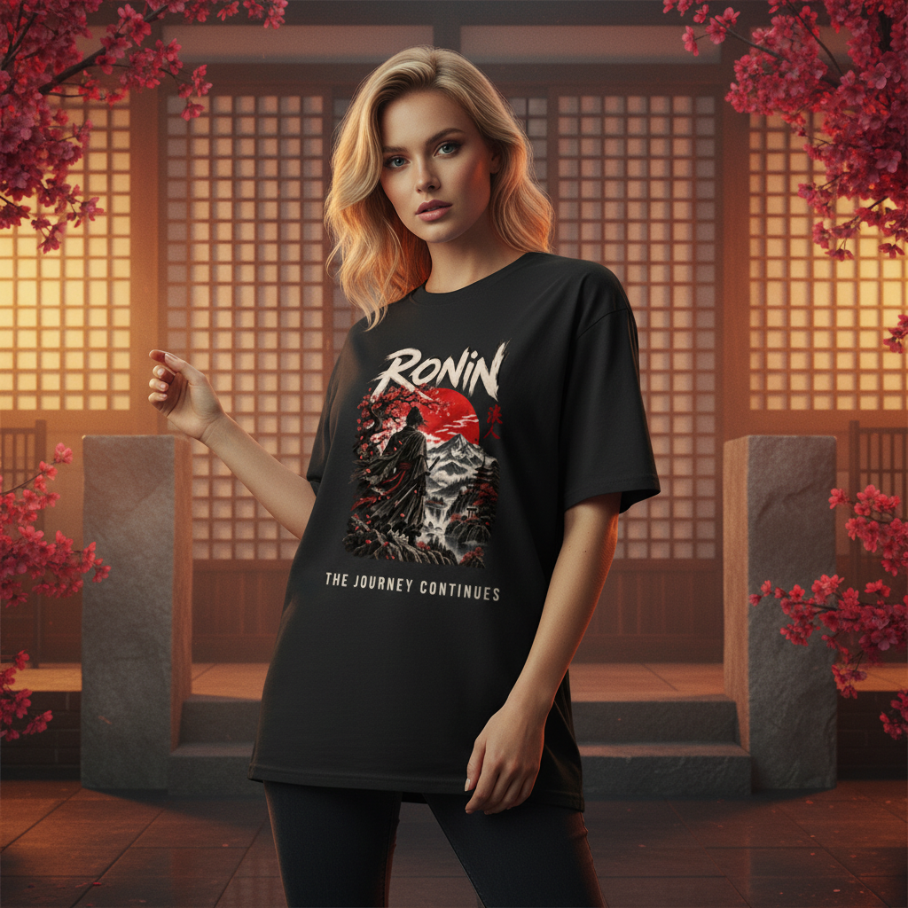 Ronin Japanese Art Oversized Graphic T-Shirt | 240 GSM Heavyweight Cotton