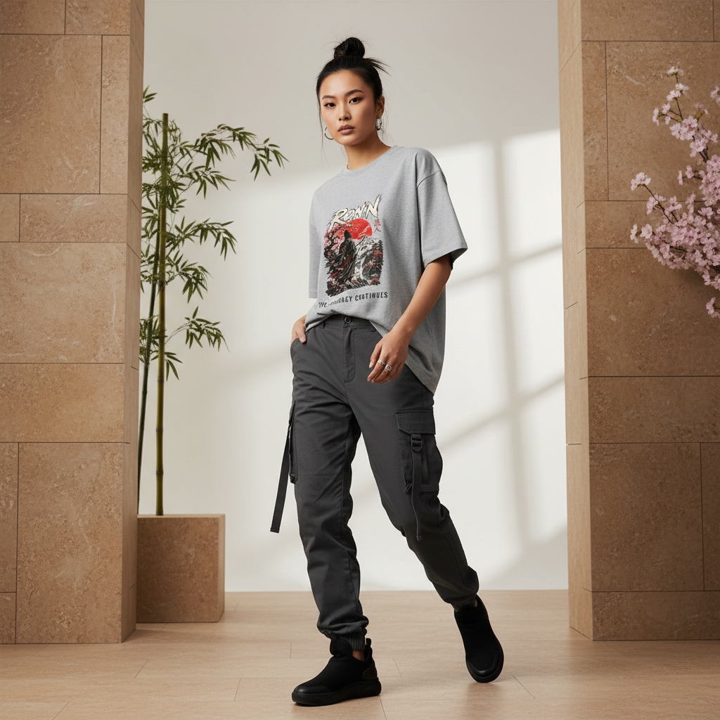 Ronin Japanese Art Oversized Graphic T-Shirt | 240 GSM Heavyweight Cotton