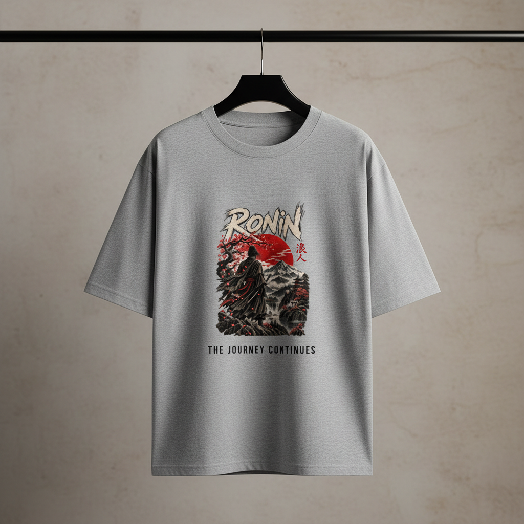 Ronin Japanese Art Oversized Graphic T-Shirt | 240 GSM Heavyweight Cotton