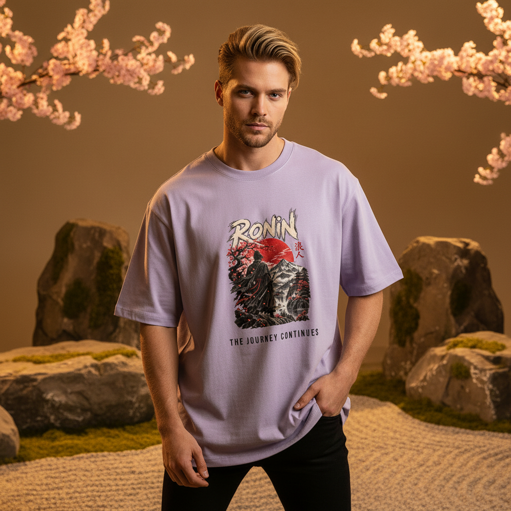 Ronin Japanese Art Oversized Graphic T-Shirt | 240 GSM Heavyweight Cotton