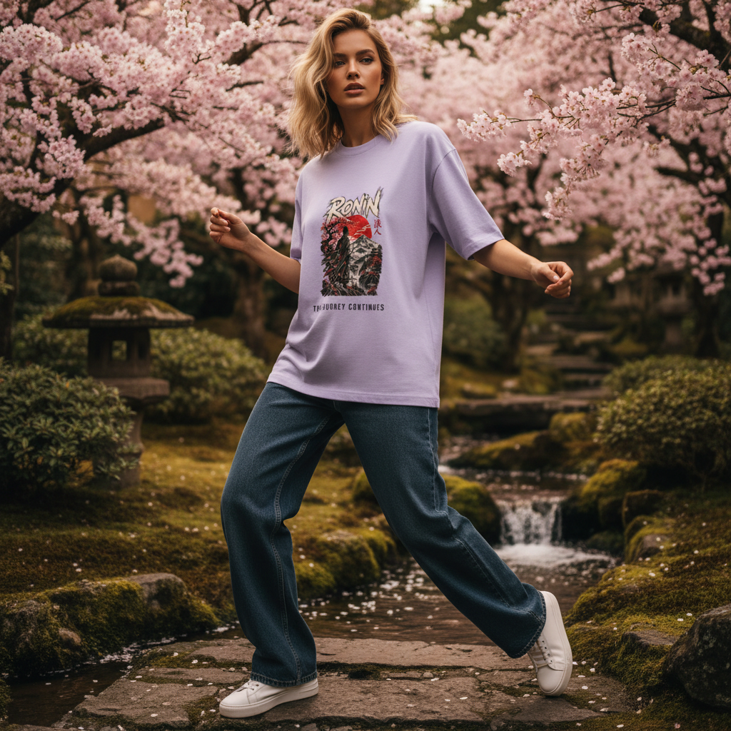 Ronin Japanese Art Oversized Graphic T-Shirt | 240 GSM Heavyweight Cotton