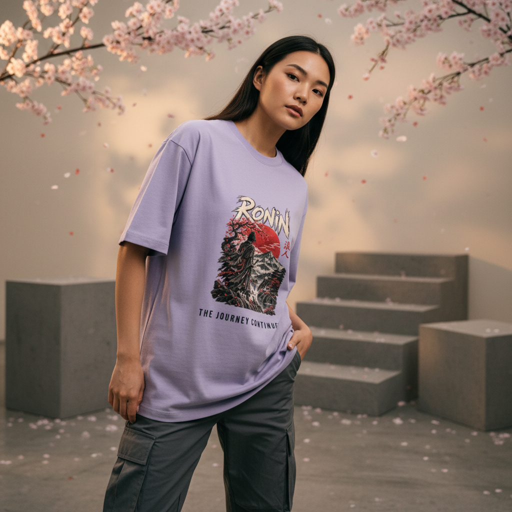 Ronin Japanese Art Oversized Graphic T-Shirt | 240 GSM Heavyweight Cotton
