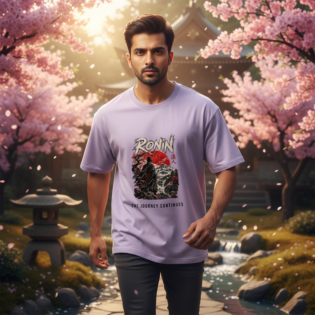 Ronin Japanese Art Oversized Graphic T-Shirt | 240 GSM Heavyweight Cotton