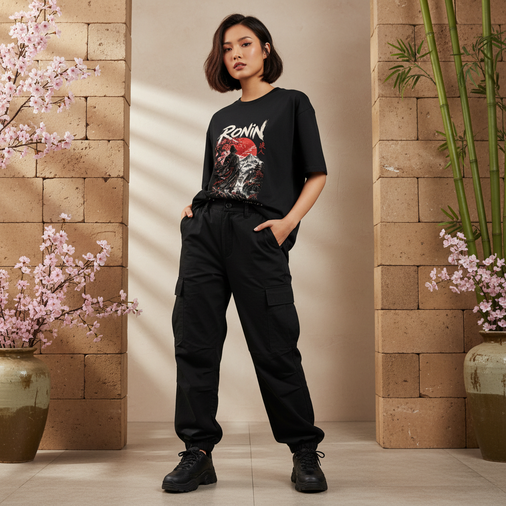 Ronin Japanese Art Oversized Graphic T-Shirt | 240 GSM Heavyweight Cotton