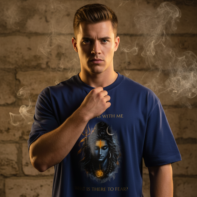 Lord Shiva Oversized Graphic T-Shirt – If God Is With Me | 240 GSM Heavyweight Cotton