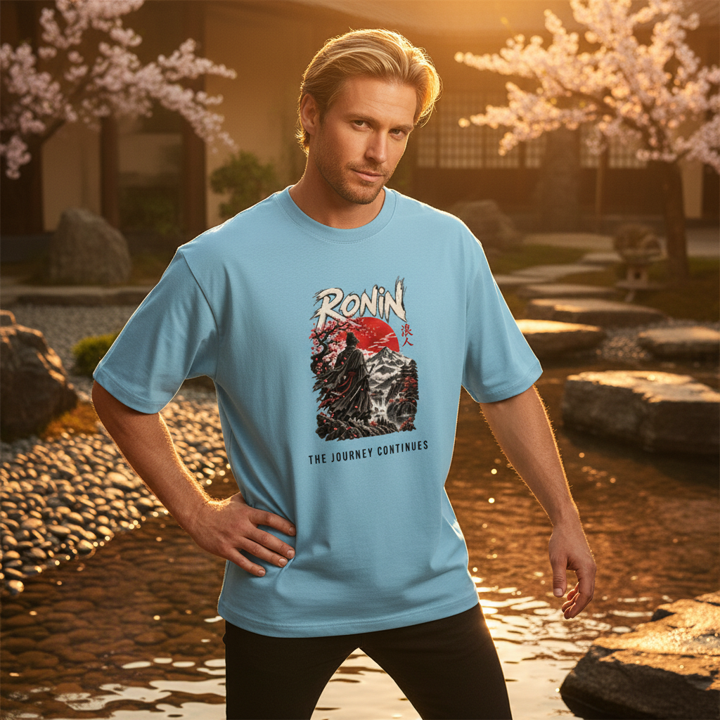 Ronin Japanese Art Oversized Graphic T-Shirt | 240 GSM Heavyweight Cotton
