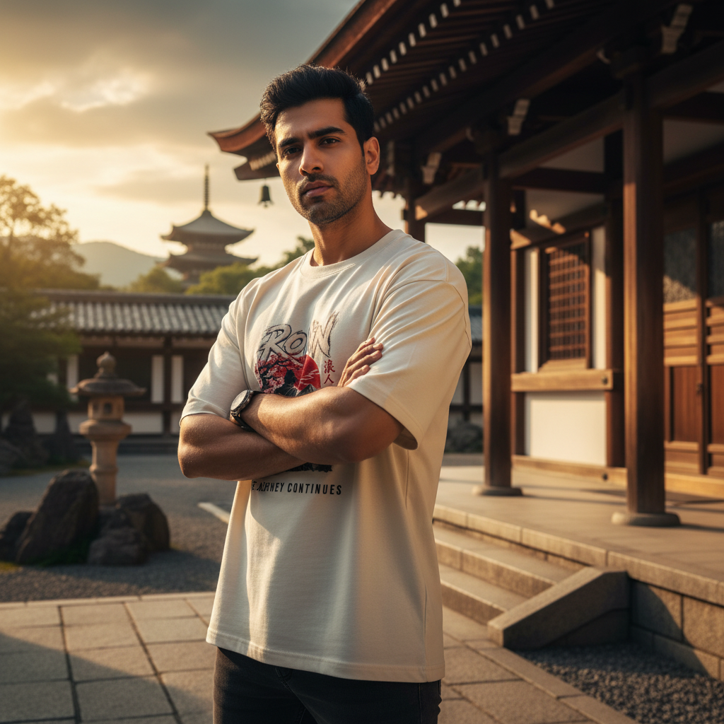 Ronin Japanese Art Oversized Graphic T-Shirt | 240 GSM Heavyweight Cotton