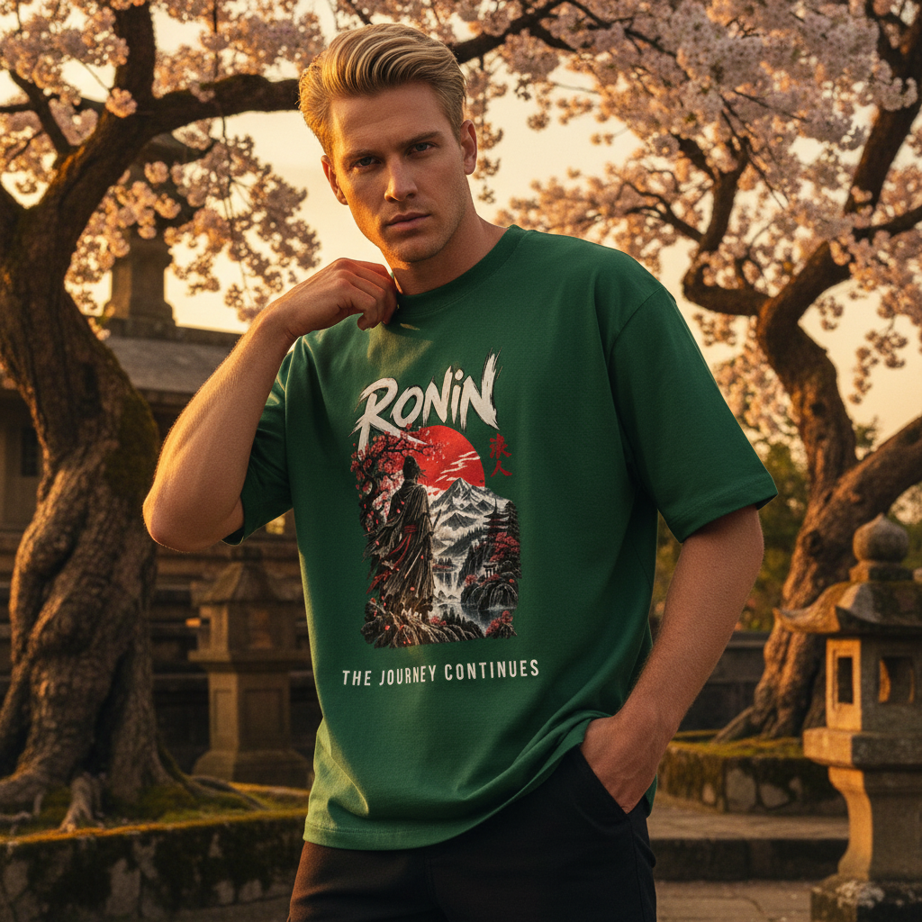Ronin Japanese Art Oversized Graphic T-Shirt | 240 GSM Heavyweight Cotton
