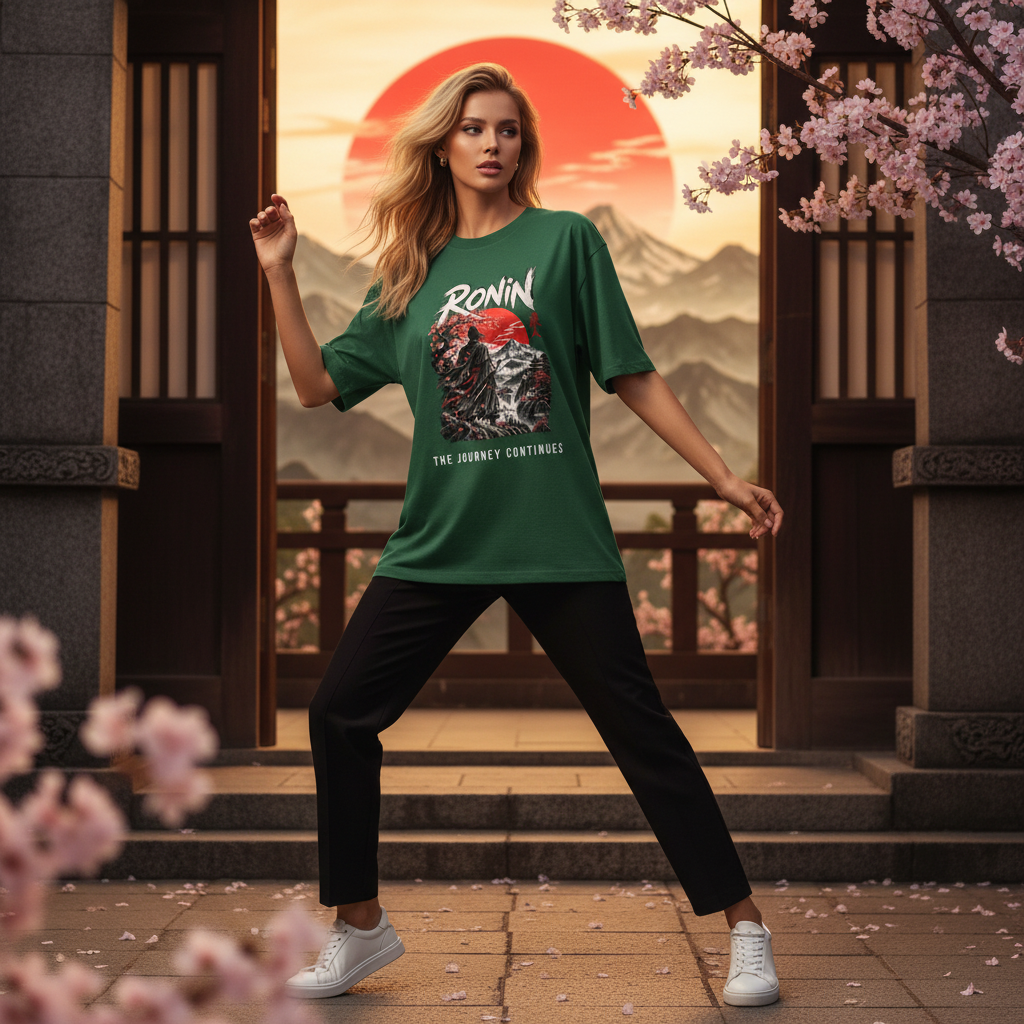 Ronin Japanese Art Oversized Graphic T-Shirt | 240 GSM Heavyweight Cotton