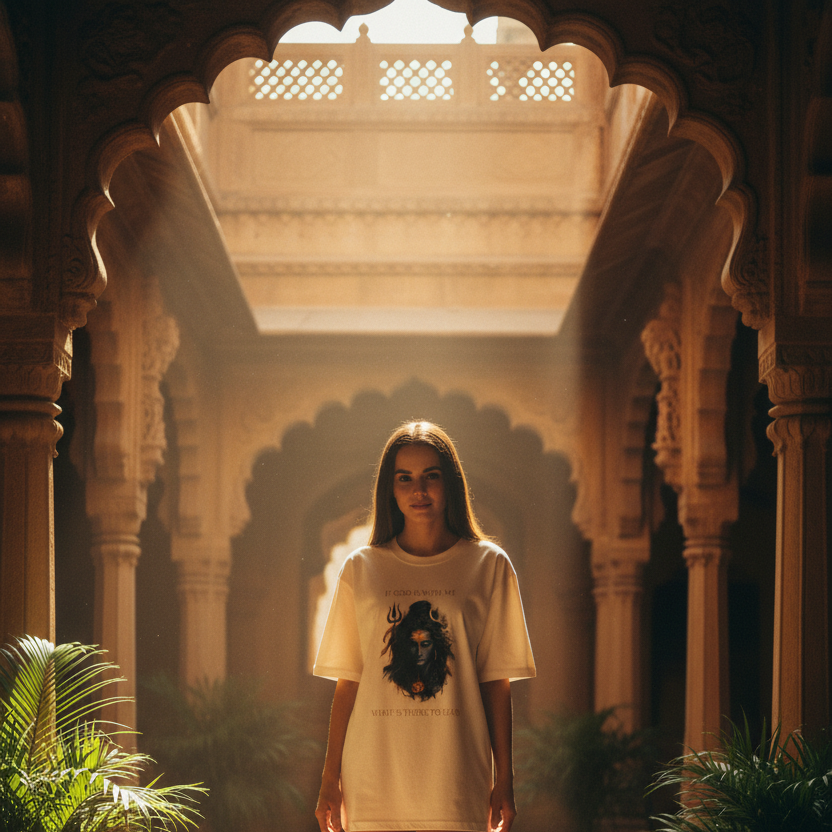 Lord Shiva Oversized Graphic T-Shirt – If God Is With Me | 240 GSM Heavyweight Cotton