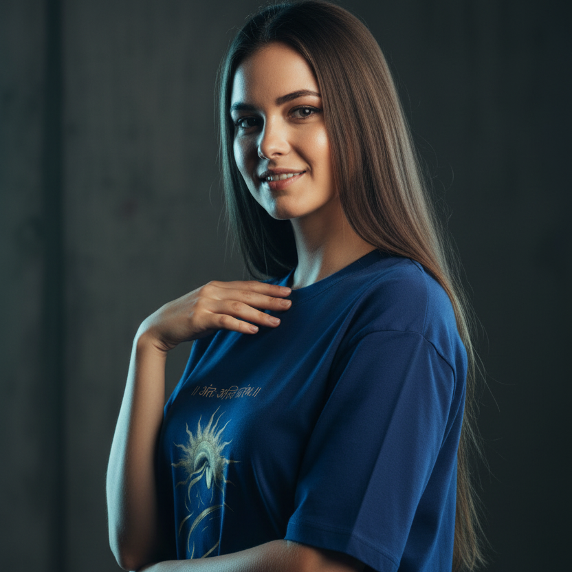 Oversized Graphic T-Shirt – Sanskrit Print | 240 GSM Heavyweight 100% Cotton