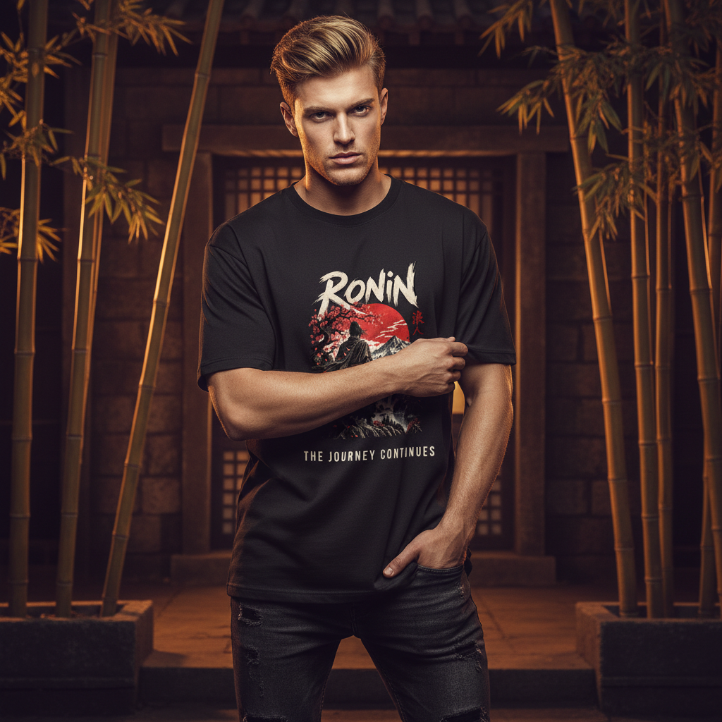 Ronin Japanese Art Oversized Graphic T-Shirt | 240 GSM Heavyweight Cotton