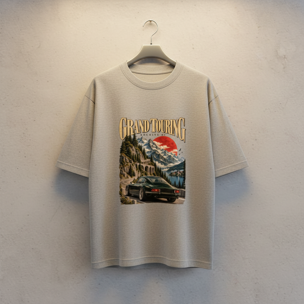 Motorsport Grand Touring Oversized Graphic T-Shirt Archive 01 | 240 GSM Cotton