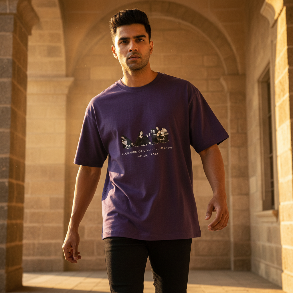 Last Supper Renaissance Art Oversized Graphic T-Shirt | 240 GSM Heavyweight
