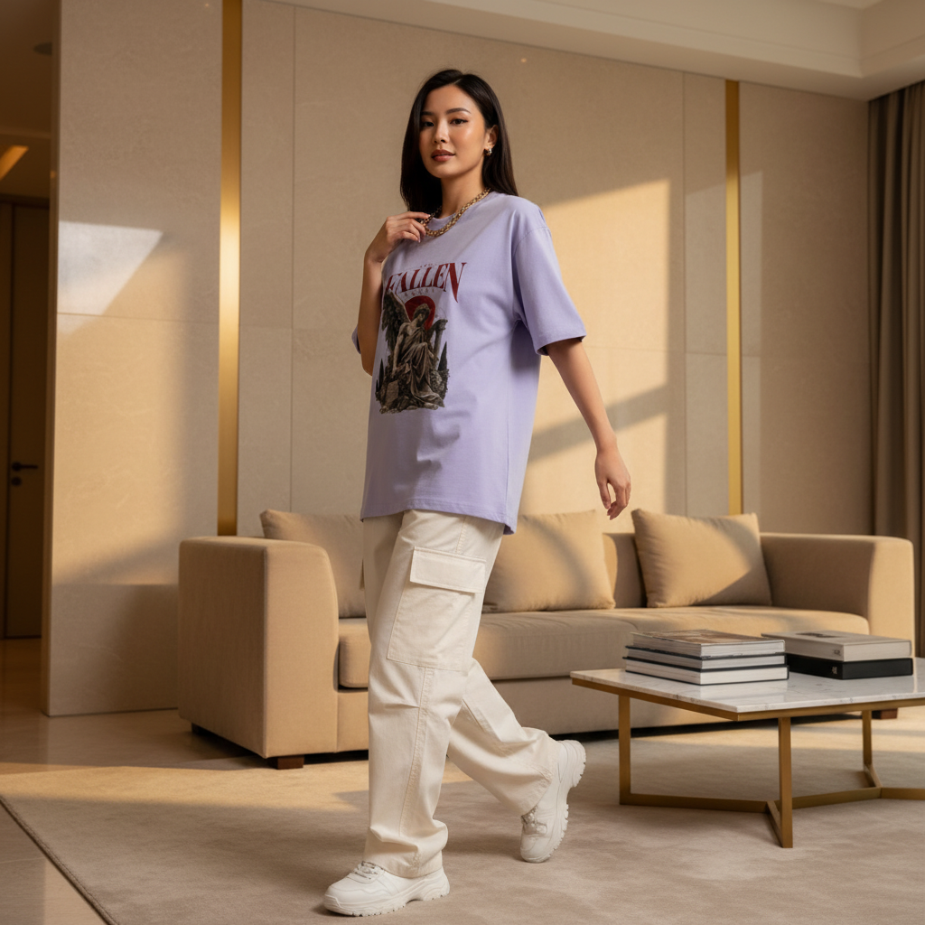 Fallen Angel Mythology Oversized Graphic T-Shirt | 240 GSM Heavyweight Cotton