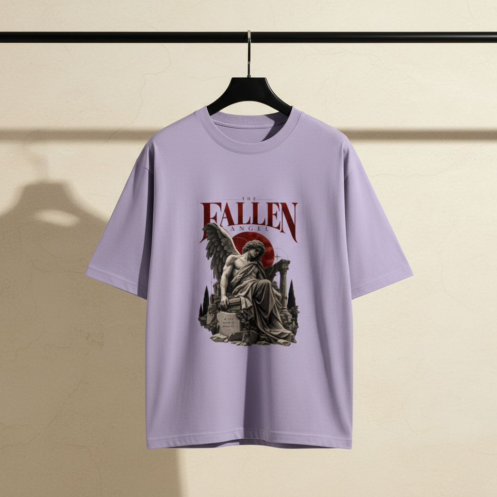 Fallen Angel Mythology Oversized Graphic T-Shirt | 240 GSM Heavyweight Cotton
