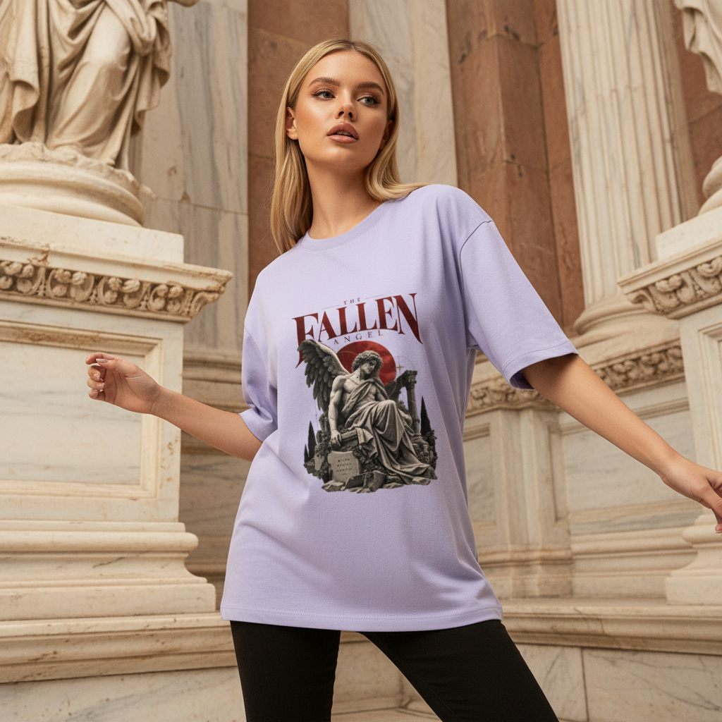 Fallen Angel Mythology Oversized Graphic T-Shirt | 240 GSM Heavyweight Cotton