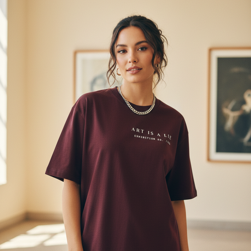 Mona Lisa Renaissance Art Oversized Graphic T-Shirt | 240 GSM Heavyweight Cotton