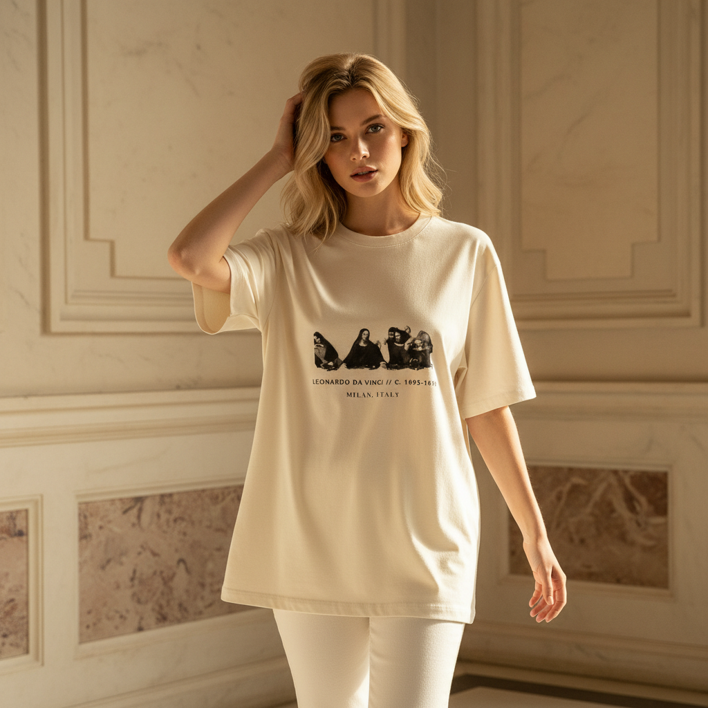 Last Supper Renaissance Art Oversized Graphic T-Shirt | 240 GSM Heavyweight