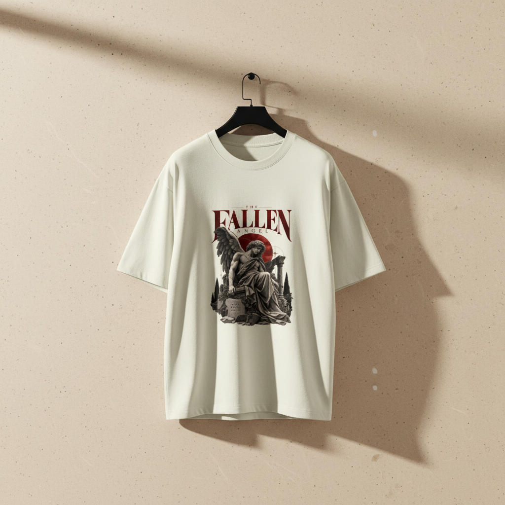 Fallen Angel Mythology Oversized Graphic T-Shirt | 240 GSM Heavyweight Cotton