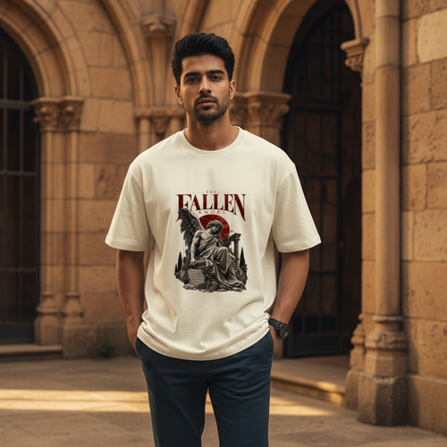 Fallen Angel Mythology Oversized Graphic T-Shirt | 240 GSM Heavyweight Cotton