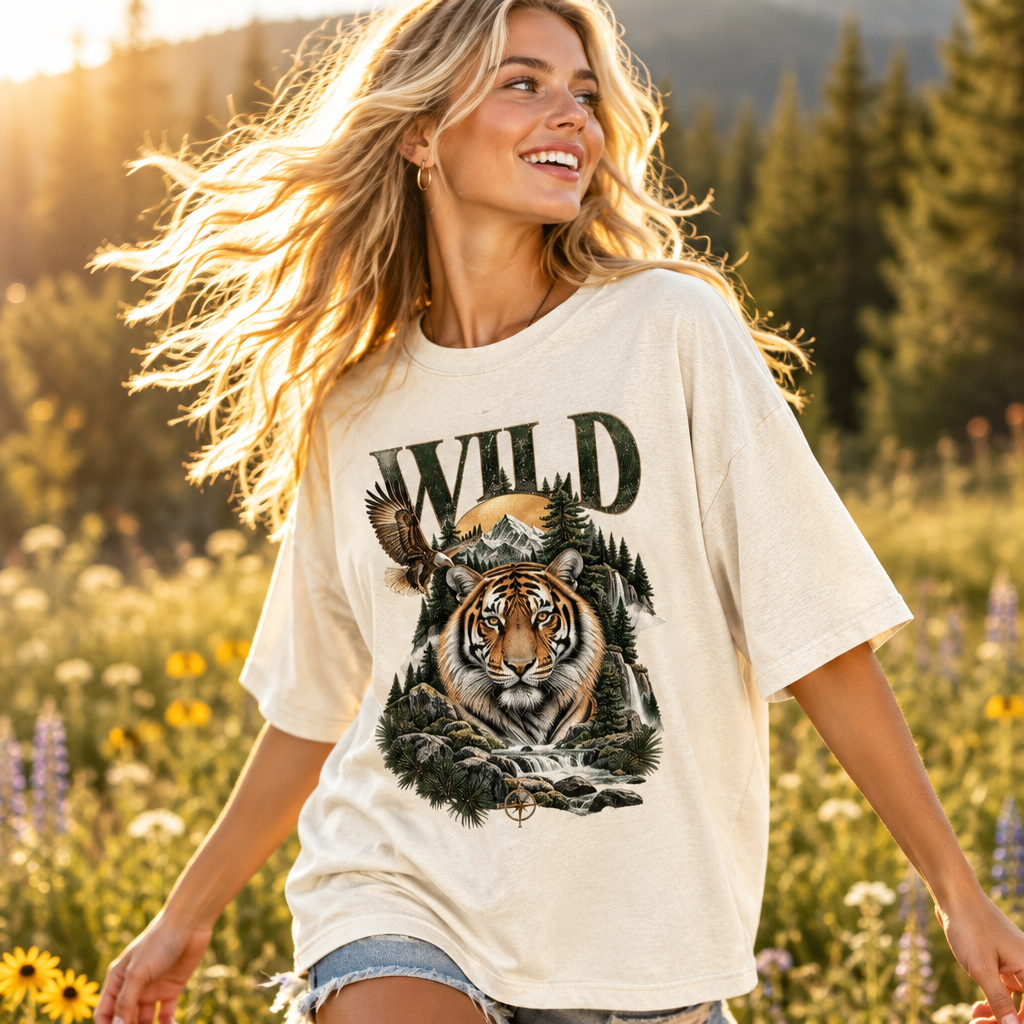 Wild Tiger Apex Predator Oversized Graphic T-Shirt | 240 GSM Heavyweight Cotton