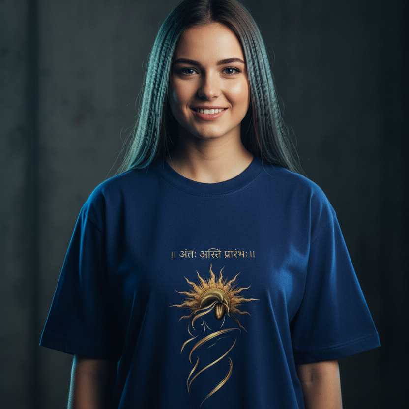 Oversized Graphic T-Shirt – Sanskrit Print | 240 GSM Heavyweight 100% Cotton