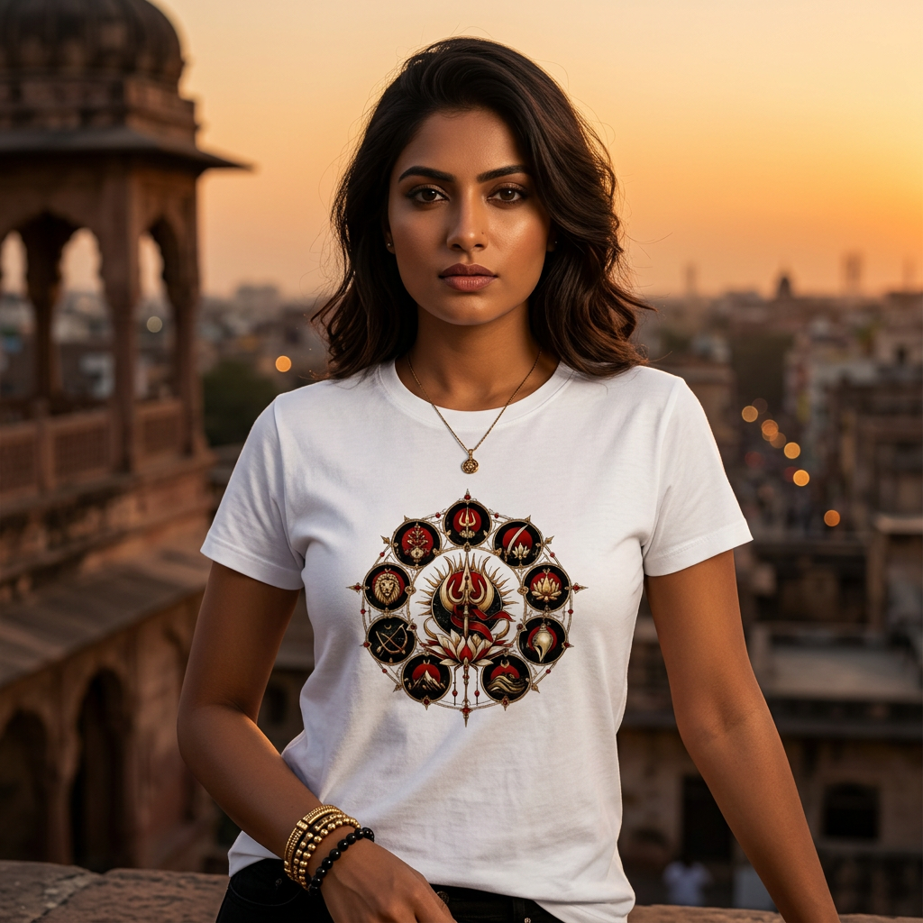 Navdurga Devotional Graphic T-Shirt | 180 GSM Standard 100% Cotton