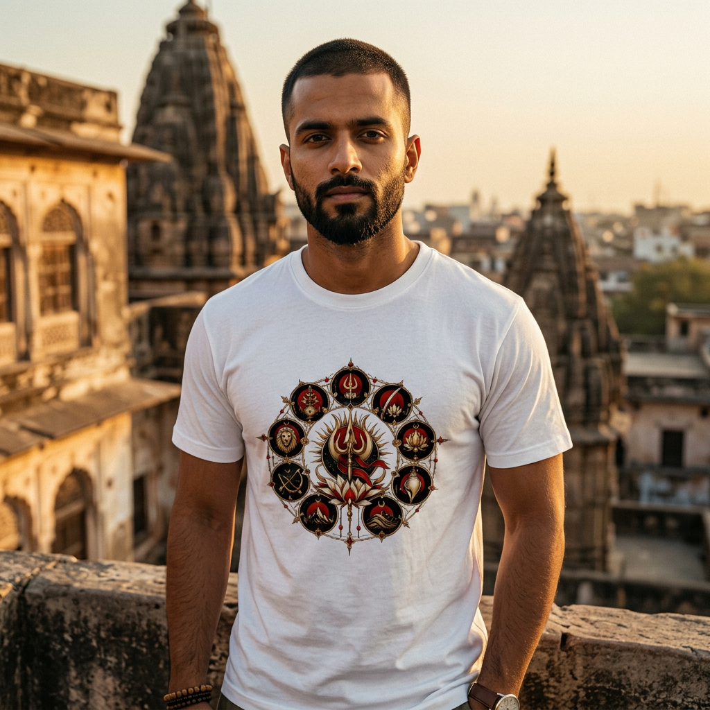 Navdurga Devotional Graphic T-Shirt | 180 GSM Standard 100% Cotton